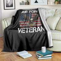 Air Force Veteran Throw Blanket Bald Eagle Vintage American Flag - Wonder Print Shop