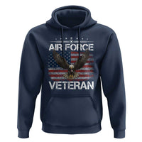 Air Force Veteran Hoodie Bald Eagle Vintage American Flag - Wonder Print Shop
