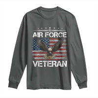 Air Force Veteran Long Sleeve Shirt Bald Eagle Vintage American Flag - Wonder Print Shop