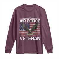 Air Force Veteran Long Sleeve Shirt Bald Eagle Vintage American Flag - Wonder Print Shop
