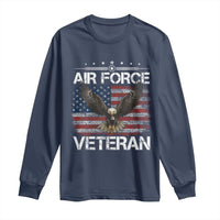 Air Force Veteran Long Sleeve Shirt Bald Eagle Vintage American Flag - Wonder Print Shop