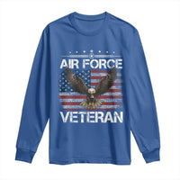 Air Force Veteran Long Sleeve Shirt Bald Eagle Vintage American Flag - Wonder Print Shop