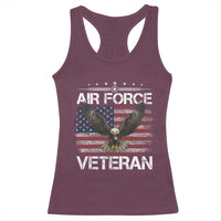 Air Force Veteran Racerback Tank Top Bald Eagle Vintage American Flag - Wonder Print Shop