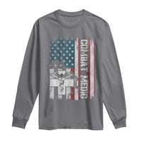 Combat Medic Soldier Long Sleeve Shirt Medical Military American Flag - Wonder Print Shop