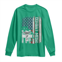 Combat Medic Soldier Long Sleeve Shirt Medical Military American Flag - Wonder Print Shop