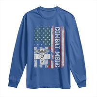 Combat Medic Soldier Long Sleeve Shirt Medical Military American Flag - Wonder Print Shop
