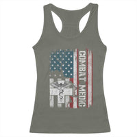 Combat Medic Soldier Racerback Tank Top Medical Military American Flag - Wonder Print Shop