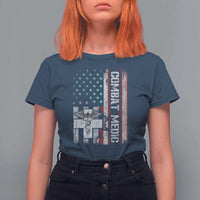 Combat Medic Soldier T Shirt For Women Medical Military American Flag - Wonder Print Shop