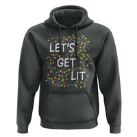 Funny Christmas Hoodie Let's Get Lit Led Lights Xmas