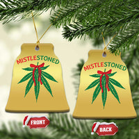 Funny Weed Xmas Christmas Ornament Mistlestoned Mistletoe Led Lights - Wonder Print Shop