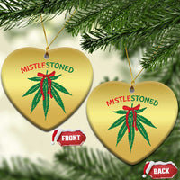 Funny Weed Xmas Christmas Ornament Mistlestoned Mistletoe Led Lights - Wonder Print Shop