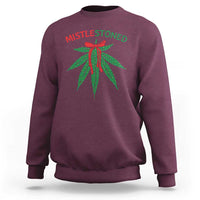 Funny Weed Christmas Sweatshirt Mistlestoned Mistletoe Led Lights - Wonder Print Shop