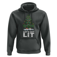 Funny Christmas Weed Hoodie Let's Get Lit Weeds Xmas Tree