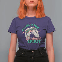 Funny Weed Christmas T Shirt For Women Rolling Up Some Christmas Spirit Skeleton Hand - Wonder Print Shop