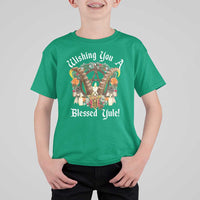 Wishing You A Blessed Yule T Shirt For Kid Yule Goat Pagan - Wonder Print Shop