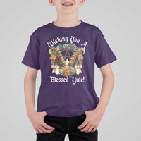 Wishing You A Blessed Yule T Shirt For Kid Yule Goat Pagan - Wonder Print Shop