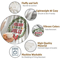 Funny Weed Christmas Throw Blanket Tis The Season To Be Jolly Xmas Wreath - Wonder Print Shop