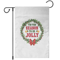 Funny Weed Christmas Garden Flag Tis The Season To Be Jolly Xmas Wreath - Wonder Print Shop