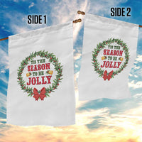 Funny Weed Christmas Garden Flag Tis The Season To Be Jolly Xmas Wreath - Wonder Print Shop