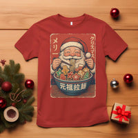 Santa Eating Ramen Noodles Japanese Christmas T Shirt - Wonder Print Shop