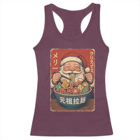 Santa Eating Ramen Noodles Japanese Christmas Racerback Tank Top - Wonder Print Shop