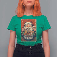 Santa Eating Ramen Noodles Japanese Christmas T Shirt For Women - Wonder Print Shop