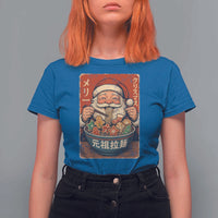 Santa Eating Ramen Noodles Japanese Christmas T Shirt For Women - Wonder Print Shop