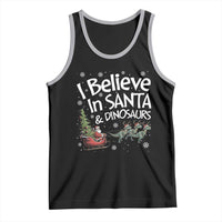 Funny Christmas Dino Tank Top I Believe In Santa And Dinosaur - Wonder Print Shop