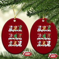 Dabbing Santa Elf Friends Christmas Light Ceramic Ornament - Wonder Print Shop