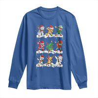 Dabbing Santa Elf Friends Christmas Light Long Sleeve Shirt - Wonder Print Shop
