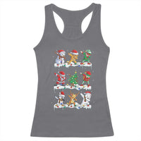Dabbing Santa Elf Friends Christmas Light Racerback Tank Top - Wonder Print Shop
