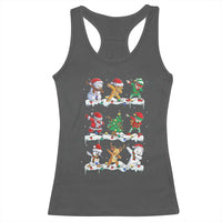 Dabbing Santa Elf Friends Christmas Light Racerback Tank Top - Wonder Print Shop