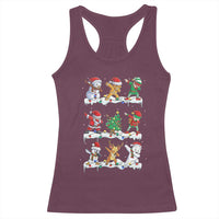 Dabbing Santa Elf Friends Christmas Light Racerback Tank Top - Wonder Print Shop