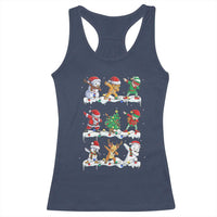 Dabbing Santa Elf Friends Christmas Light Racerback Tank Top - Wonder Print Shop