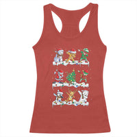 Dabbing Santa Elf Friends Christmas Light Racerback Tank Top - Wonder Print Shop