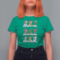 Dabbing Santa Elf Friends Christmas Light T Shirt For Women - Wonder Print Shop