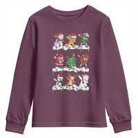 Dabbing Santa Elf Friends Christmas Light Youth Sweatshirt - Wonder Print Shop