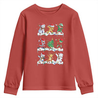 Dabbing Santa Elf Friends Christmas Light Youth Sweatshirt - Wonder Print Shop