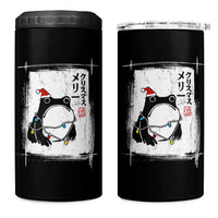 Funny Christmas Japanese 4 in 1 Can Cooler Tumbler Santa Frog Ukiyoe Art - Wonder Print Shop