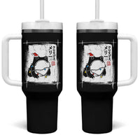 Funny Christmas Japanese Tumbler With Handle Santa Frog Ukiyoe Art - Wonder Print Shop