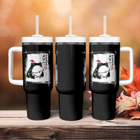 Funny Christmas Japanese Tumbler With Handle Santa Frog Ukiyoe Art - Wonder Print Shop