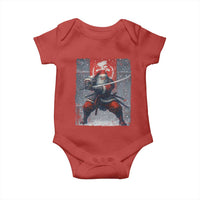 Christmas Samurai Santa Baby Onesie Japanese Xmas Warrior Sword Katana - Wonder Print Shop