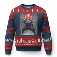Xmas Samurai Santa Ugly Christmas Sweater Japanese Xmas Warrior Sword Katana - Wonder Print Shop