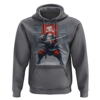 Christmas Samurai Santa Hoodie Japanese Xmas Warrior Sword Katana - Wonder Print Shop