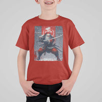 Christmas Samurai Santa T Shirt For Kid Japanese Xmas Warrior Sword Katana - Wonder Print Shop
