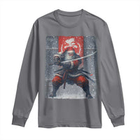 Christmas Samurai Santa Long Sleeve Shirt Japanese Xmas Warrior Sword Katana - Wonder Print Shop