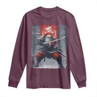 Christmas Samurai Santa Long Sleeve Shirt Japanese Xmas Warrior Sword Katana - Wonder Print Shop