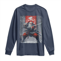 Christmas Samurai Santa Long Sleeve Shirt Japanese Xmas Warrior Sword Katana - Wonder Print Shop