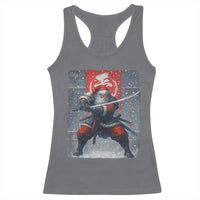 Christmas Samurai Santa Racerback Tank Top Japanese Xmas Warrior Sword Katana - Wonder Print Shop