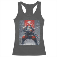 Christmas Samurai Santa Racerback Tank Top Japanese Xmas Warrior Sword Katana - Wonder Print Shop